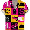 Men DJ Shirts | Toy Cocks Print Casual Short Sleeve Shirt Pink