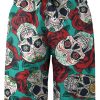 Men HLJ Shorts | Men'S Mexican Skull Beach Shorts Blue