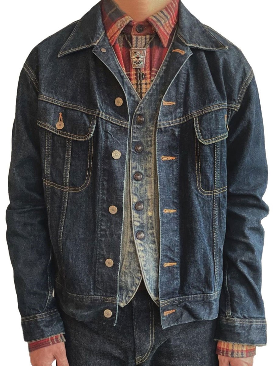 Men BXL Jacket | Men'S Retro Multi-Pocket Casual Denim Jacket Vintage Blue