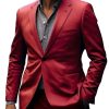 Men DJ Jacket | Vintage 3 Pocket Lapel Casual Blazer Red