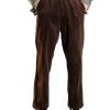 Men QMY Bottoms | Vintage Gentleman Corduroy Casual Pants Brown