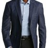 Men BXL Jacket | Men'S Vintage Multi-Pocket Casual Cotton Twill Blazer Dark Blue