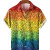 Men HLJ Shirts | Cock Gradient Rainbow Hawaiian Short Sleeve Shirt