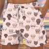 Men DJ Bottoms | Fun Boobs Stick Figure Print Double Pocket Tie-Up Hawaiian Shorts Pink