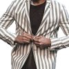 Men DJ Jacket | Striped Lapel Three-Pocket Casual Retro Suit Khaki