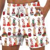 Men DJ Bottoms | Cartoon Christmas Cocks Toy Print Casual Lace-Up Shorts