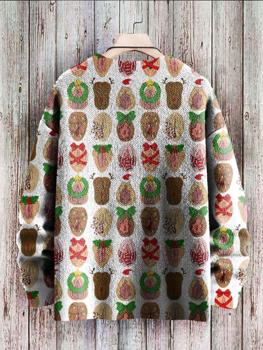 Men BXL Print Sweater | Christmas Fun Printed Casual Crew Neck Knitted Sweater