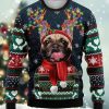 Men DJ Ugly Sweater | Christmas Puppy Print Casual Crew Neck Sweatshirt Photo Color