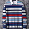 Men BXL Print Sweater | Men'S Contrast Striped Casual Knitted Pullover Sweater Blue