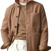 Men DJ Jacket | Lapel 3-Pocket Suede Single-Breasted Casual Jacket Camel