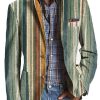 Men BXL Print Jacket | Men'S Retro Colorful Stripe Print Pocket Casual Blazer Photo Color