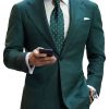 Men BXL Jacket | Men'S Solid Color Multi-Pocket One-Button Casual Blazer Dark Green