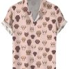 Men DJ Shirts | Sexy Ladies Chest Print Casual Short Sleeve Shirt