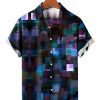 Men HLJ Shirts | Men'S Square Dot Print Casual Short Sleeve Shirt Purple