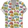 Men DJ Shirts | Colorful Chest Print Casual Short Sleeve Shirt Photo Color