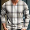 Men BXL Print Sweater | Men'S V-Neck Casual Plaid Knitted Pullover Sweater Gray