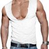 Men BXL Casual Short Sleeve Shirts | Men'S Solid Color U-Neck Casual Loose Vest White