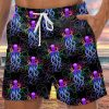 Men HLJ Bottoms | Psychedelic Glow Octopus Psychedelic Drawstring Board Shorts Black