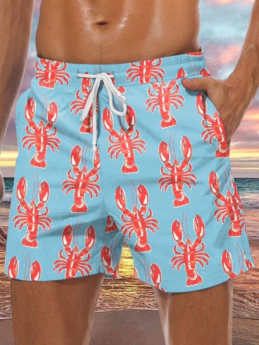 Men HLJ Shorts | Men'S Lobster Drawstring Board Shorts Light Blue