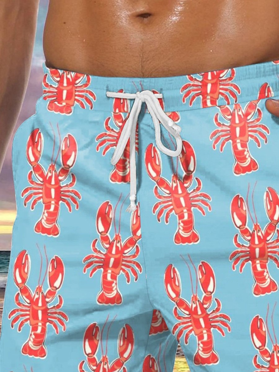 Men HLJ Shorts | Men'S Lobster Drawstring Board Shorts Light Blue