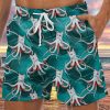 Men DJ Shorts | Creative Cat Octopus Print Double Pocket Lace-Up Shorts Blue