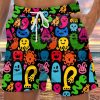 Men GYJ Shorts | Colorful Monster Print Lounge Shorts Black