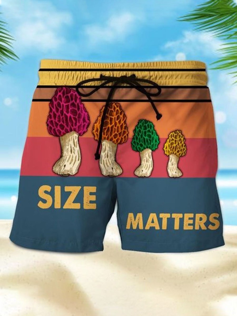 Men DJ Shorts | Size Matters Print Pocket Shorts Photo Color