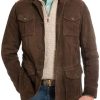 Men BXL Jacket | Vintage Suede Multi-Pocket Single-Breasted Casual Jacket Brown