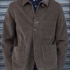 Men DJ Jacket | Vintage Corduroy Multi-Pocket Casual Jacket Brown