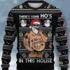 Men DJ Ugly Sweater | Vintage Santa Printed Crew Neck Sweatshirt Black