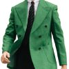 Men DJ Jacket | Vintage Lapel 3 Pocket Solid Color Blazer Green