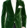 Men BXL Jacket | Men'S Vintage Multi-Pocket Solid Color Velvet Casual Blazer Dark Green