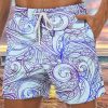 Men DJ Shorts | Vintage Octopus Print Pocket Lounge Shorts Blue