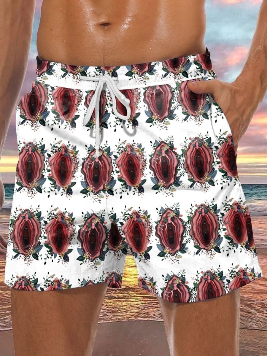 Men BXL Shorts | Hawaiian Fun Christmas Art Print Casual Shorts