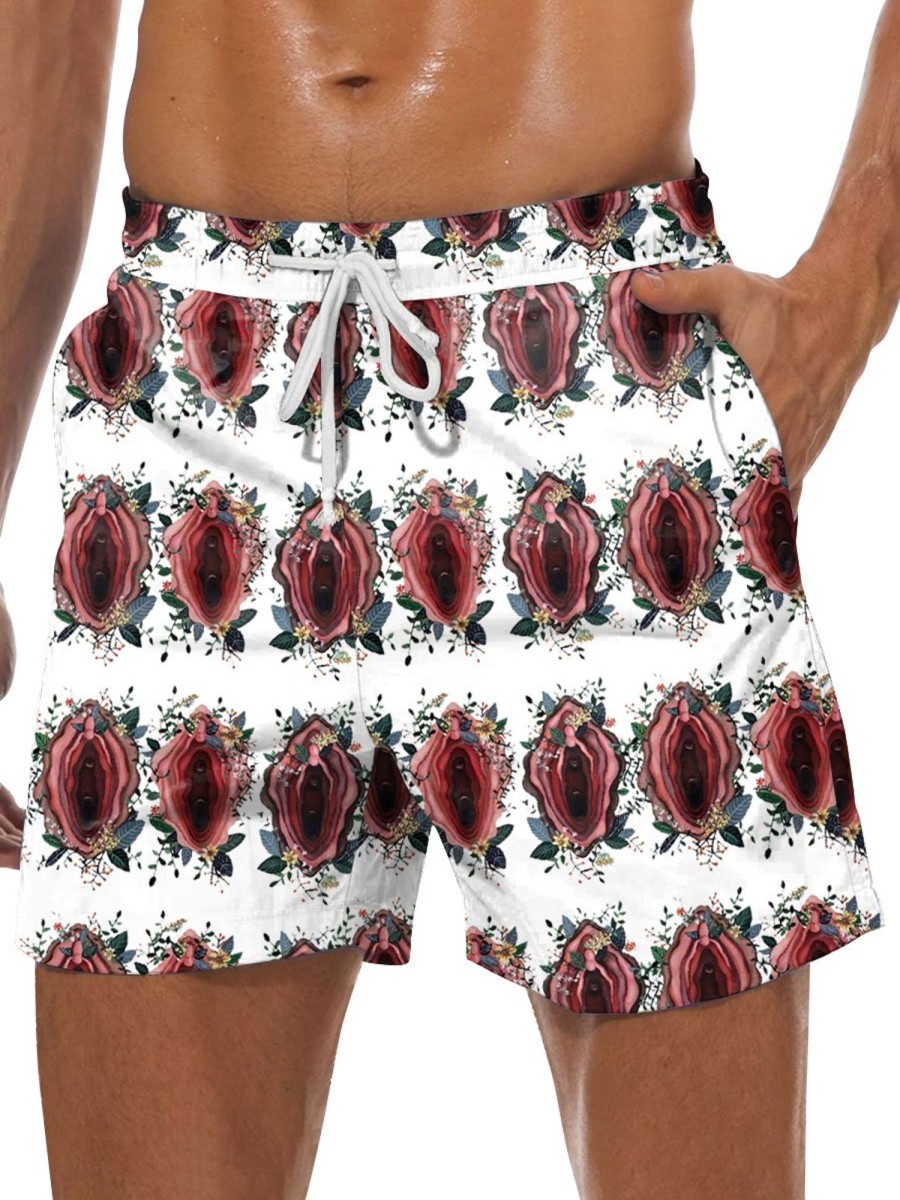 Men BXL Shorts | Hawaiian Fun Christmas Art Print Casual Shorts