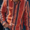 Men DJ Jacket | Lapel Double Pocket Single Breasted Colorful Plaid Jacket Orange