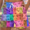 Men DJ Shorts | Colorful Plaid And Cocks Print Pocket Track Shorts Photo Color