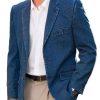 Men BXL Jacket | Men'S Multi-Pocket Casual Denim Blazer Blue