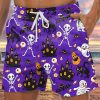 Men LJC Shorts | Skull Mummy Pumpkin Track Shorts Photo Color