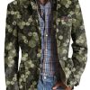 Men DJ Print Cardigan | Camouflage Geometric Print Three-Pocket Casual Blazer Photo Color