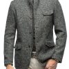 Men DJ Jacket | 3 Pocket Single Breasted Zipper Retro Casual Fashion Blazer Gray