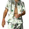 Men BXL Set | Men'S St. Patrick'S Gnome Print Casual Short Sleeve Suit Green