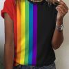 Women DJ | Women'S Rainbow Bisexual Printe Casual T-Shirt