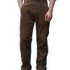 Men QMY Bottoms | 1930S Men'S Vintage Corduroy Casual Pants Brown