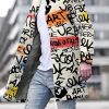 Men GYJ Jacket | Graffiti-Print Double-Pocket Single-Breasted Jacket Photo Color