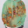 Men DJ T-Shirts | Men'S Butterfly Hooded Sweatshirt Green