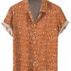 Men HLJ Shirts | Chest Graphic Art Print Easy Care Aloha Shirt