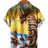 Men HLJ Shirts | Men'S Hawaiian Tiki Surf Short Sleeve Shirt Yellow