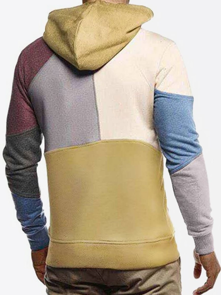 Men BXL T-Shirts | Men'S Color-Blocked Casual Pocket Hoodie Photo Color