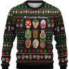 Men DJ Ugly Sweater | Merry Vulvamas Print Crewneck Sweatshirt Black